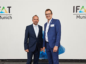 Mr Thorsten Glauber, Bavarian State Minister of the Environment and Consumer Protection, Secretary General of the ENCORE Network with Prof. Dr.-Ing. Jörg E. Drewes, Chair of Urban Water Systems Engineering, Technical University of Munich