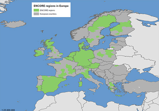 ENCORE regions in Europe
